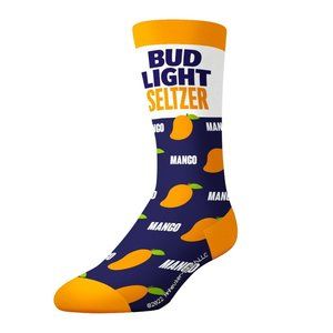 BUD LIGHT Seltzer Mango Socks In A Can 1 Pair Size 6-13